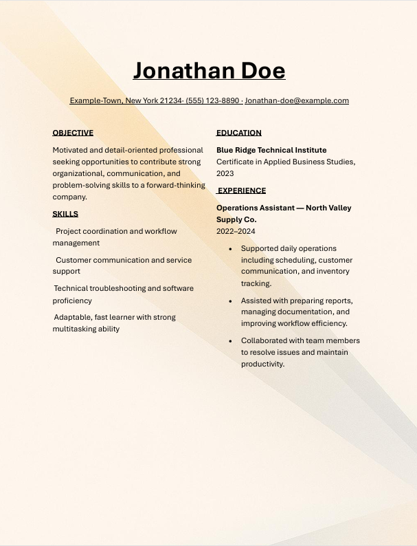 Prism Flow resume template preview